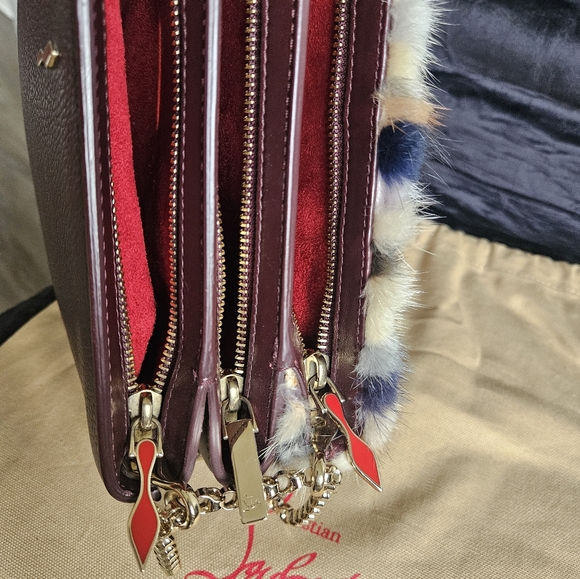 Christian louboutin fur multicolor side studs shoulder bag with gold hardware - Picture 8 of 17